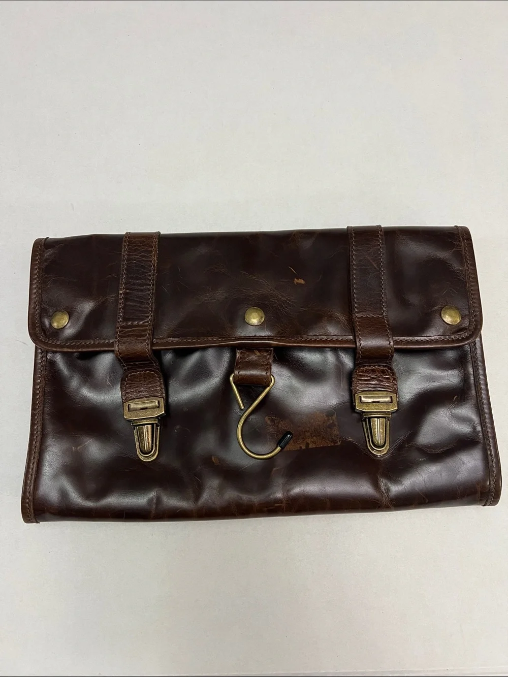 Moore & Giles Austin Hanging Wash Kit Leather Travel Bag